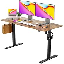 Our Modern Space Height Adjustable 40" Electric Standing Desk - Upgraded Ultra Durable Home Office Large Rectangular Computer Table or Laptop Sit Stand Workstation - 40 x 24 Inch
