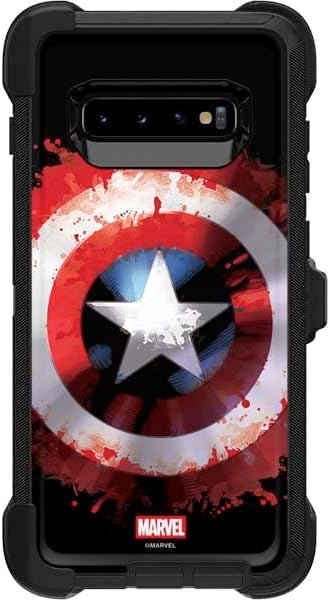 Skinit Decal Phone Skin Compatible with OtterBox Defender Galaxy S10 - Officially Licensed Marvel Captain America Shield Break Design