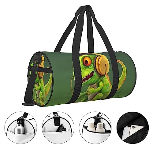 Sac de voyage rond imprimé Cameleon taille unique sport