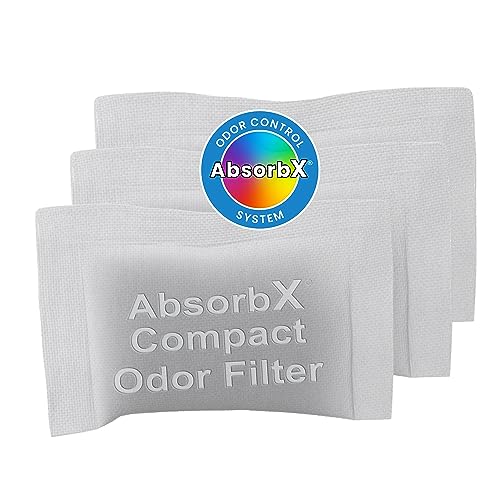 iTouchless 3-Pack AbsorbX Compact Odor Filter Deodorizers, Absorbs Trash Odors, All Natural Activated Carbon, for use with 4 Gal and Smaller Trash Cans with Odor Filter Compartment
