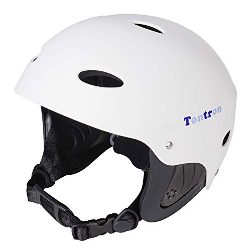Tontron Adult Whitewater Kayaking Canoeing Watersports Helmet (Matte WhitePearl, Large) by Tontron - Used condition - US$25.13