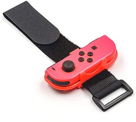Wrist Bands for Just Dance 2023/22/21/20/19 and Zumba Burn It Up for Switch Controller Game, Adjustable Elastic Strap for Joy-Cons Controller, Fit for 7-10 in Waist, 2 Pack(Blue and Red)