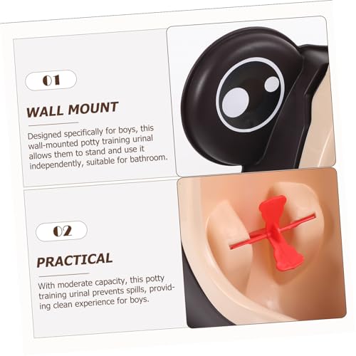 Orinal de pared para niño en color café de material PP resistente 5