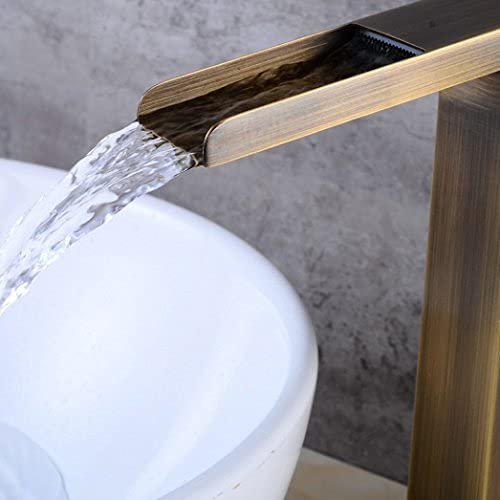 Mitigeur cascade rétro en laiton antique pour baignoire classique