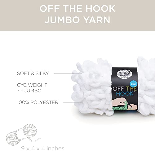 Image of Lion Brand Yarn Off the Hook Yarn, Bulky No-Needle Craft Yarn for Crocheting, Hand-Knitting Yarn, 2-Pack, Sugarcane