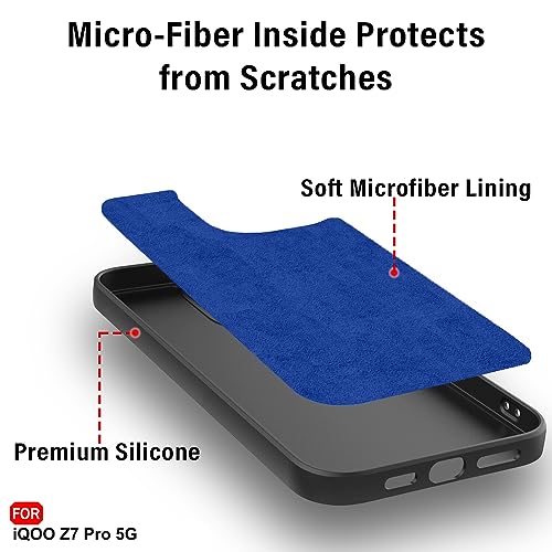 Image of TheGiftKart Liquid Silicon Back Cover Case for iQOO Z7 Pro /Vivo T2 Pro 5G | Stylish Camera Protection Module | Micro-Fibre Lining Inside | Shockproof Back Cover Case for iQOO Z7 Pro (Silicone, Black)