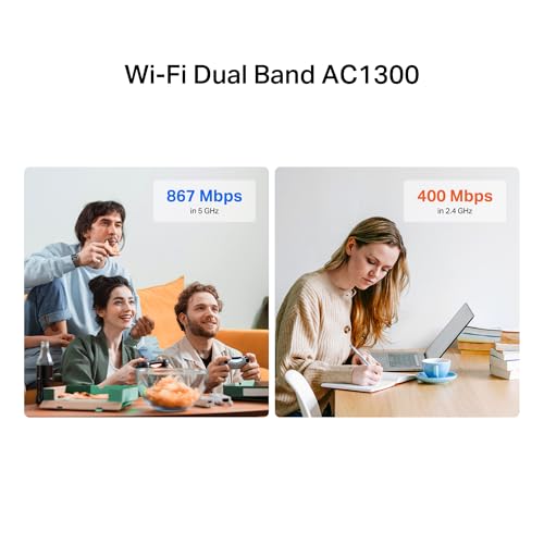 Mercusys TP-Link MA32H WiFi USB AC1300Mbps, Chiavetta WiFi per PC Fisso, 2 Antenne ad Alto Guadagno, Dual Band 5GHz/867Mbps + 2.4GHz/400Mbps, USB 3.0, MU-MIMO, WPA3, Supporta Windows 10/11, Plug&Play - Powerline - Immagine 5