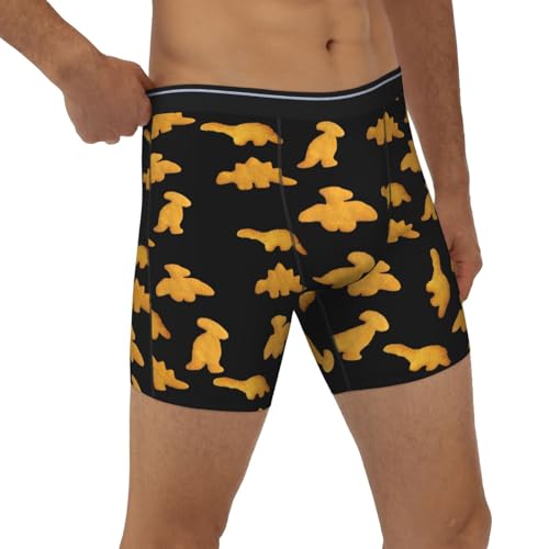 Cute Dinosaur Chicken Nuggets Men'S Boxer Briefs Soft Stretch Underwear Fashion Briefs For Men Teens3