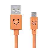 エレコム マイクロUSBケーブル microUSB 急速充電対応 [いろんな表情の顔がかわいい] 転送・充電 2A出力 1.2m オレンジ MPA-FAMB2U12CDR
