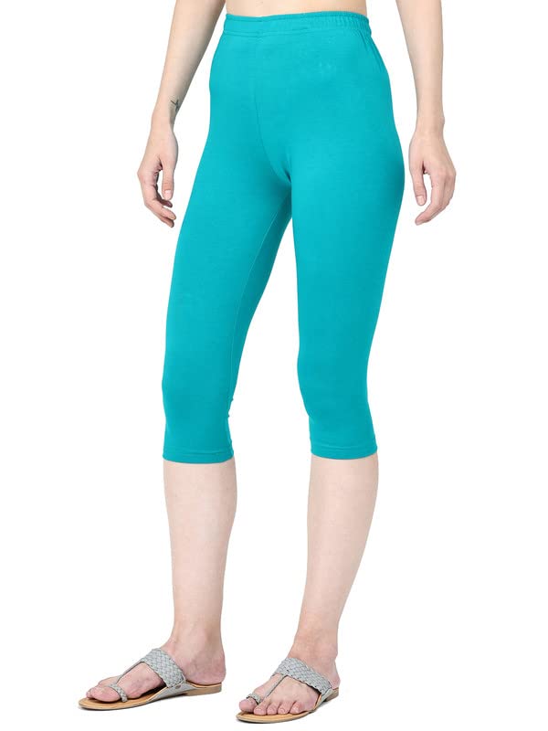 Image of Robinbosky Premium Stretchable Cotton Capri Legging for Women | Suitable for Formal wear & Casual wear | High-End Elastic Makes. The Leggings Squat Proof and Durable for Travel, Yoga, & Workout.