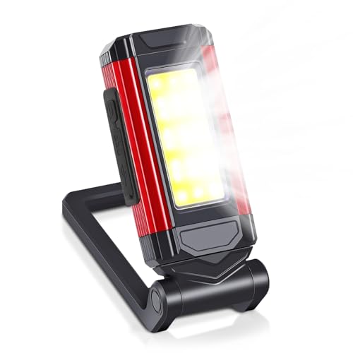 Rechargeable Work Light,Automotive Inspection Light,LED Magnetic WorkLight,7 Lighting Modes,360° Rotating Stand,240° Folding Hook,Type-C Charging,IP65 Waterproof for Car Repair,Maintenance,Emergency