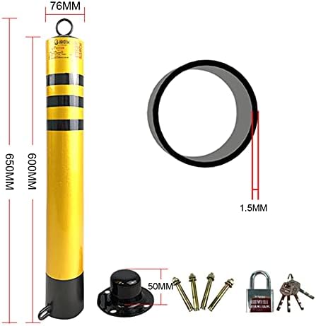 Removable Metal Security Bollard with Padlock, Reflective Traffic Cone Barriers for Driveways, Durable Safety Design - Perfect for Residential & Commercial Use image 2