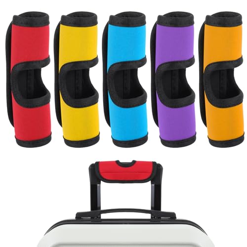 5 Pcs Neoprene Luggage Handle Wraps Soft Grip Covers Colorful