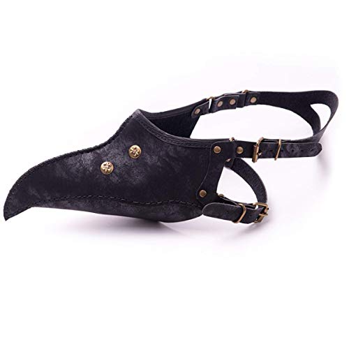 Yoholda Plague Doctor Bird Mask Long Nose Beak Retro Steampunk Halloween Cosplay Costume Props (Nubuck Leather)