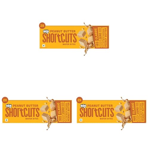 Image of BRB Shortcuts - Protein Wafer Bites | Classic Flavour | 16g Protein | Filled With Natural Peanut Butter | Zero Refined Sugar, No Palm Oil, Healthy Snack | 2 x 100g Box (Pack of 3)