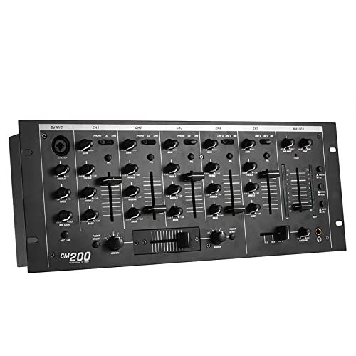 LOUJIN Professional 5-Channel DJ Rack Mount Stereo Mixer Mixing Console
