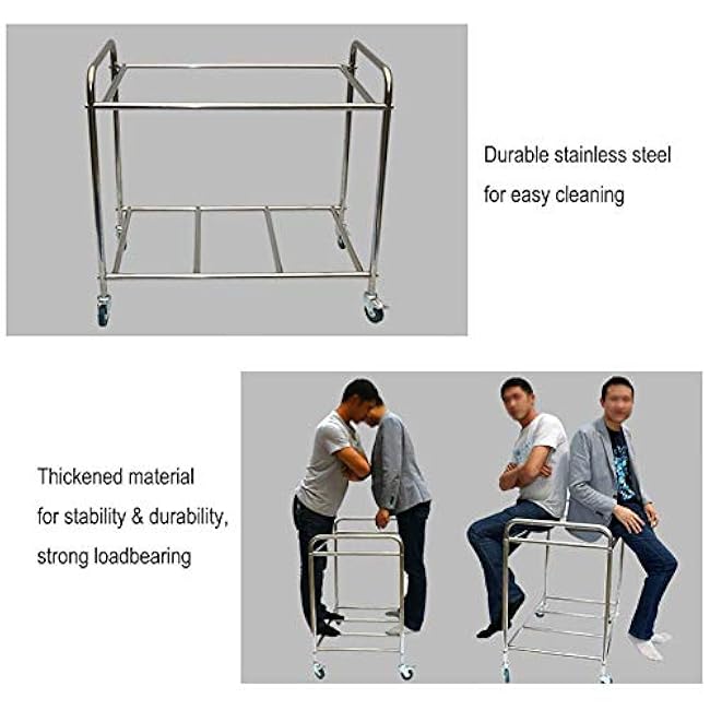 Hand Trucks Storage Cart,Kitchen Hotel Linen Cart for Lobby,Laundry Sorter Cart with Universal Brake Wheel,Room Service Rolling Trolley(K Grey-90X56X90Cm)-boHoSVT1