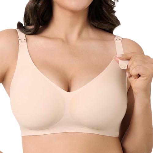 Image of Wireless Hands-Free Pumping Bra, Adjustable with Extendable Straps and Hook Extender, Comfort Sleep Pumping & Nursing Bra