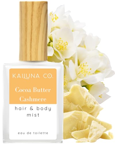 Kailuna Co. Cocoa Butter Cashmere Natural Hair & Body Mist Spray, Pure Essential and Fragrance Oils, Alcohol-Free, Handmade in California, 0.5Fl Oz