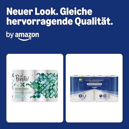 Foto von by Amazon Ultra-saugfähige TAD-Küchenrolle, 32 Rollen (8 Packungen à 4), 51 Blätter pro Rolle, FSC-zertifiziert (früher “Presto!”)