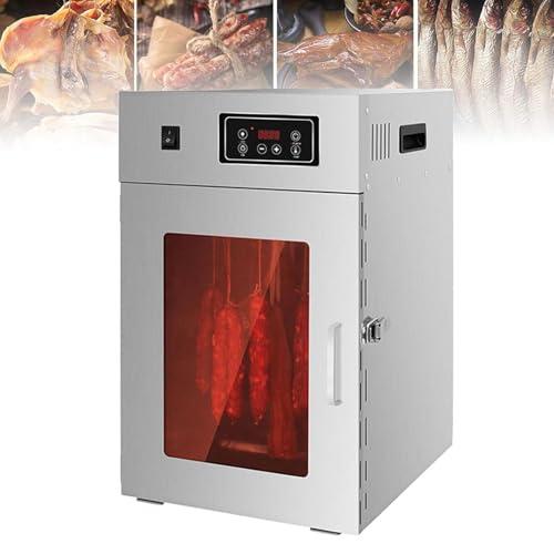 Suszarka Do żYwnośCi Ze Stali Nierdzewnej, Suszarka Z Termostatem Z Regulacją Temperatury 30-90°C, 24-Godzinny Cyfrowy Timer,Do Suszenia OwocóW, Ryb, Warzyw Small15kg