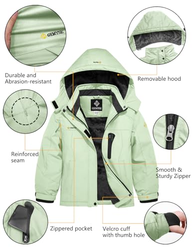 Image of GEMYSE Girl's Waterproof Ski Snow Jacket Hooded Fleece Lined Windproof Winter Jacket