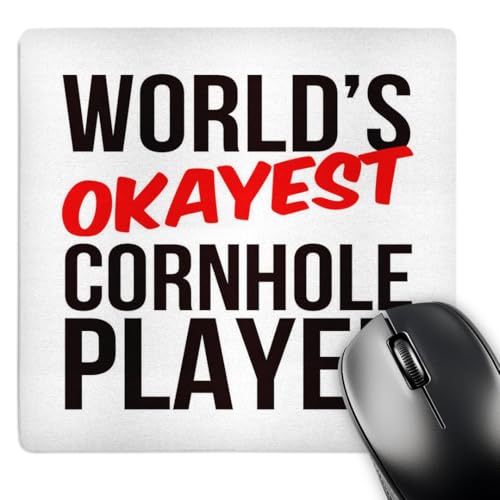 3dRose Worlds Okayest - Worlds Okayest Cornhole Player - Mouse Pads (mp-384557-1)