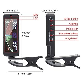 MuzcYM Accordeur de guitare 3 en 1 grand écran LCD métronome générateur avec clip pour guitare chromatique basse, ukulélé, violon - Les Beatles, Paul McCartney, John Lennon, RIngo Starr, George Harrison MuzcYM Accordeur de guitare 3 en 1 grand écran LCD métronome générateur avec clip pour guitare chromatique basse, ukulélé, violon – Image 4