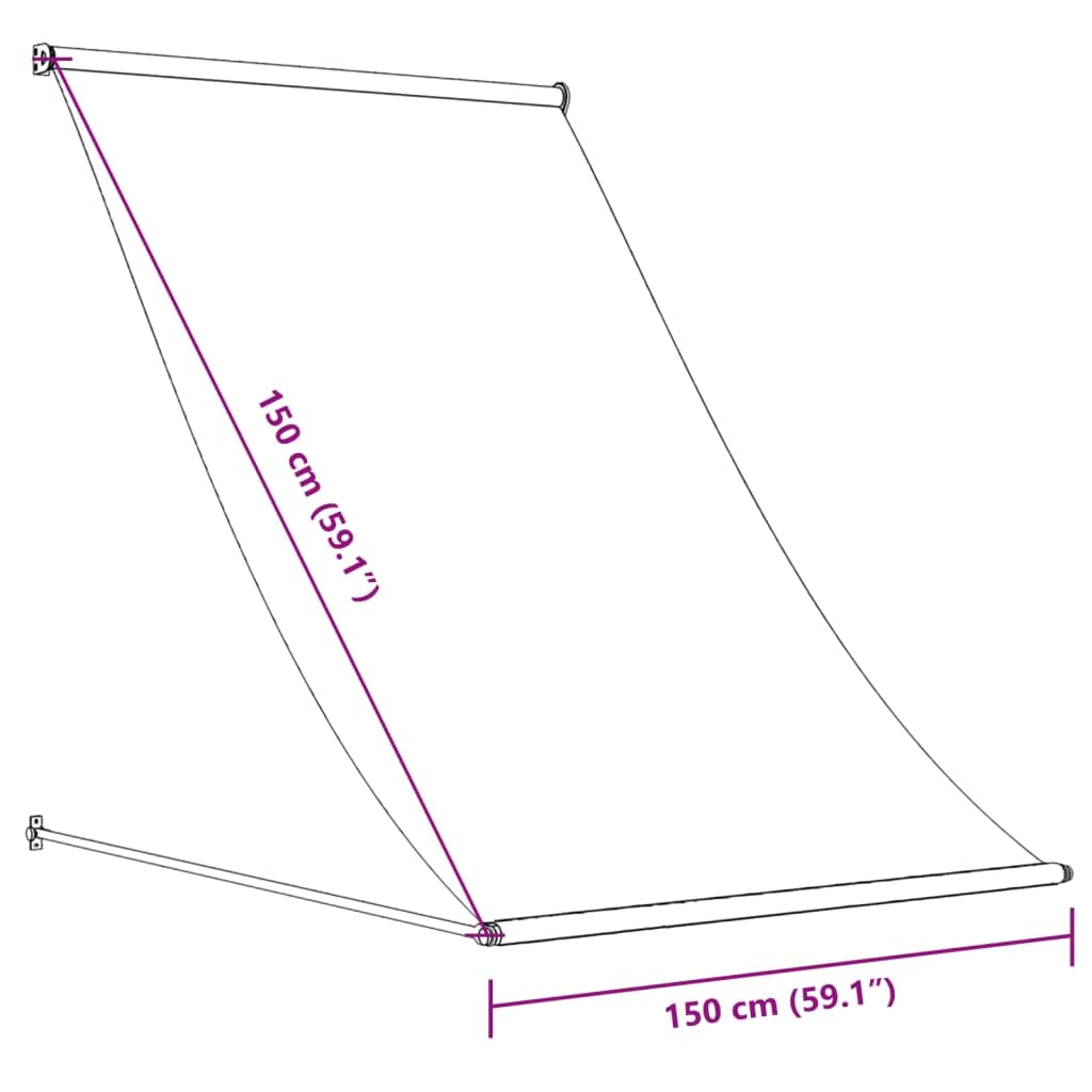 vidaXL Tenda da Sole Retrattile Crema 150x150 cm in Tessuto e Acciaio