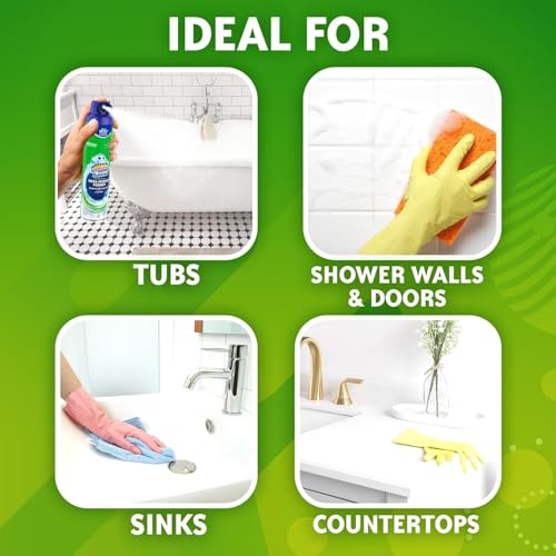 Image of Scrubbing Bubbles Mega Bathroom and Shower Foamer Aerosol, Rainshower Scent, 20oz