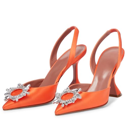 Escarpins à talons strass satinés haut de gamme pour soirées chics