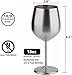 ARORA Stainless Steel Wine Glass 18oz - Set of 4 Matte Silver - 3.6