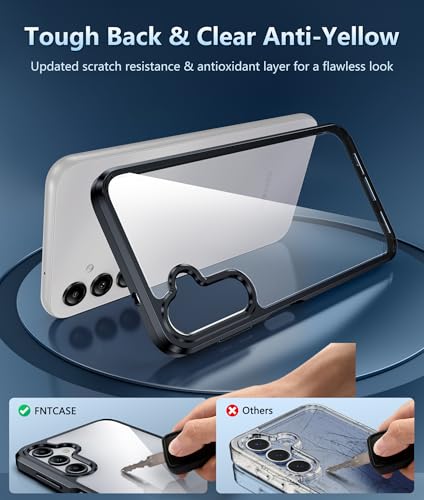 Image of FNTCASE for Galaxy A14-5G Phone Case: for Samsung Galaxy A14-5G Clear Case Military Grade Drop Protection Anti Yellowing Cell Phone Cover - Rugged Shockproof Protective Transparent Cases (Black)