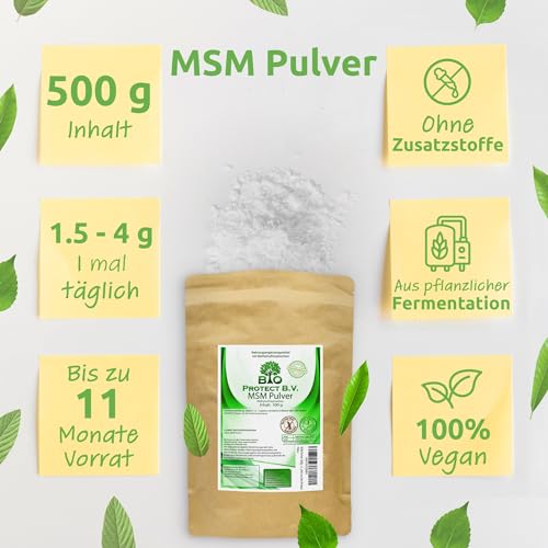 MSM Pulver BIO – Organisches Schwefelpulver 500g für Gesundheit