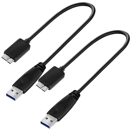 Image of Storite USB 3.0 A to Micro B Cable for External Hard Drive - Data Transfer Speed Upto 5Gbps - 1 Pack (20 CM - 2 Pack)