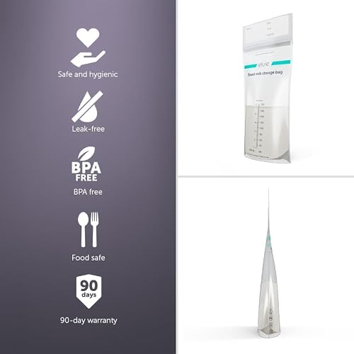 Elvie Breastmilk Storage Bags Store, Freeze and Warm Breast Milk, at Home or On The Go l 100 x 6 oz Leak-Proof Breast Milk Storage Bags l Hygienic Double-Seal Zipper - Thumbnail 6