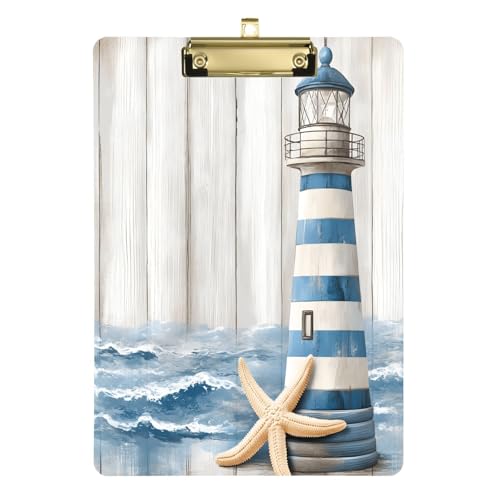 Porte-bloc en acrylique transparent 23x32 cm avec clip en métal doré pour bureau