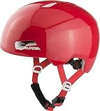ALPINA HACKNEY - Leichter, Bruchfester & Optimal Klimatisierter Fahrradhelm Mit Nachrüstbarem LED Für Kinder, red gloss, 51-56 cm