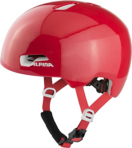 Alpina Hackney, Casco Da Bicicletta Unisex-Kids, Red Gloss, 51-56