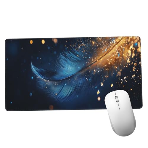 Azul Alfombrilla Ratón 1400x600x3mm Alfombrilla Raton XXL Grande con Base de Goma Antideslizante, Lavable, Accesorios Gaming Pluma, Ordenador Gamer Regalos, Mouse Pad Gaming Mejora La Velocida Y424