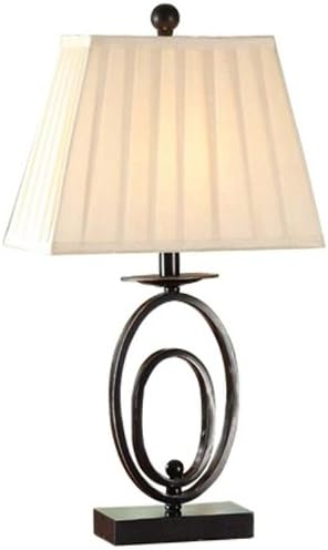 Atique European Metal Rectangle Fabric Bedbeside Table Lights Country Rustic Bedroom Contracted Desk Lighting Fixtures