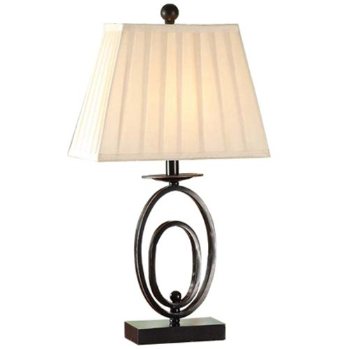 Atique European Metal Rectangle Fabric Bedbeside Table Lights Country Rustic Bedroom Contracted Desk Lighting Fixtures #TOP1