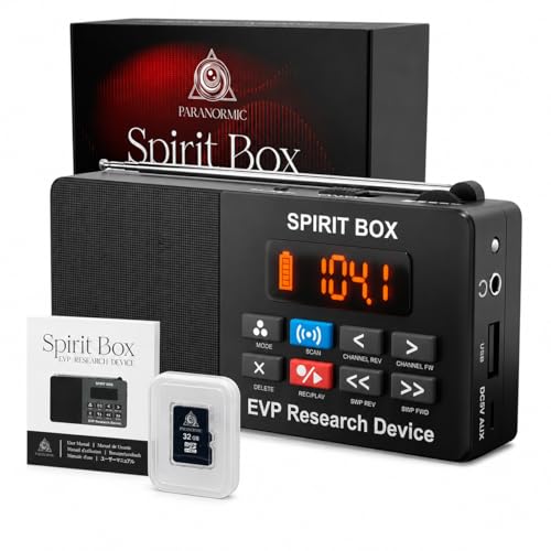 PARANORMIC Spirit Box Kit – Compact Ghost Hunting Equipment with Fast Sweep & 6+ Hours Use of EVP Recording, 32GB Card Included