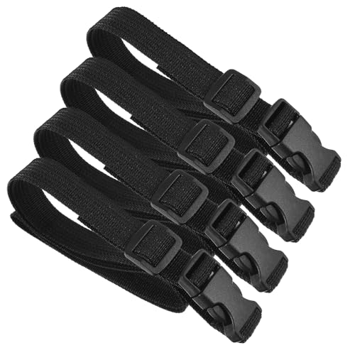 4Pcs Utility Straps with Quick Release Buckle, Black Nylon Strap Backpack Accessory Adjustable Fixed Belt for Hiking Traveling Outdoor Sports (Black, 0.78\" Width, 41.33\" Length)