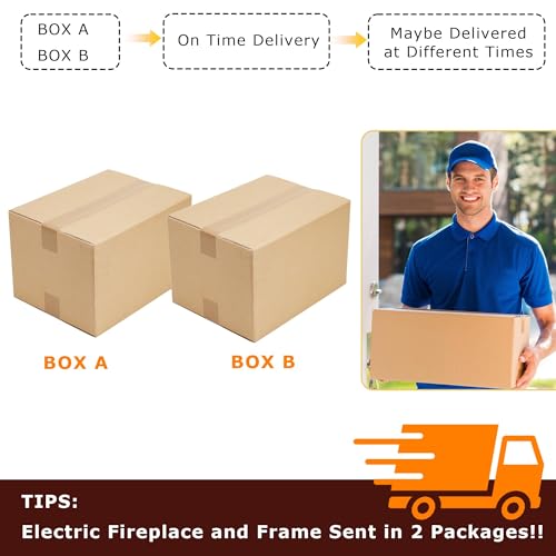 CKEASEAN 42 inch Electric Fireplace with Mantel, Portable Freestanding Wood Stove with Remote Control, 23'' Fireplace Insert Heater,1400W Realistic 3D Flame Stacked Stone Surround (42" W Dark Cherry) - Image 7