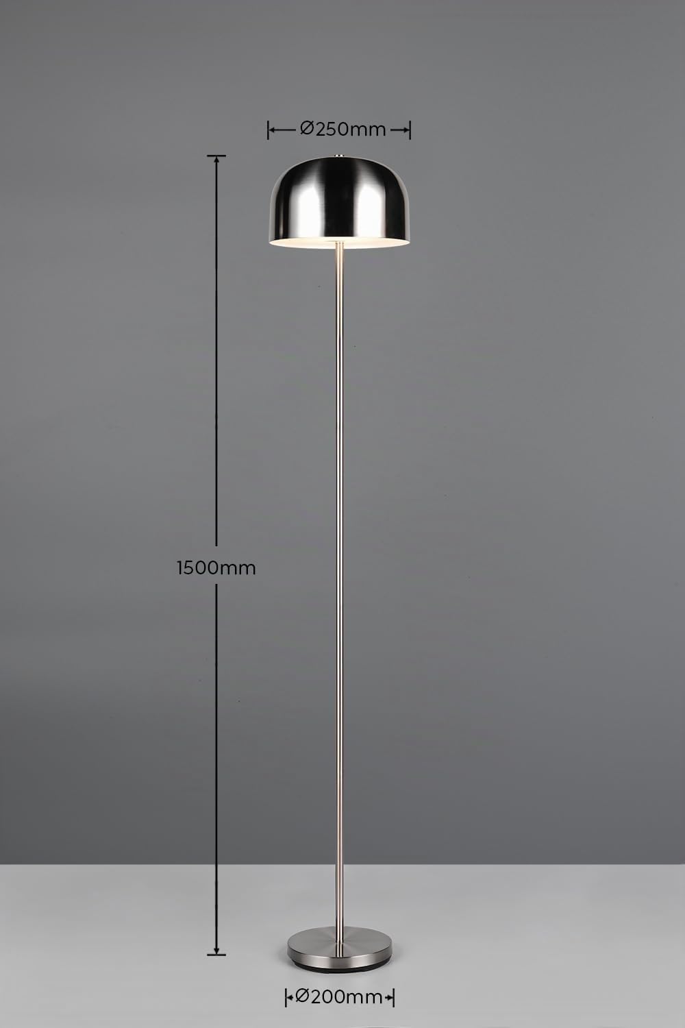 Reality Leuchten LED Akku Stehleuchte Jeff R49151107, Metall Nickel matt, inkl. 2.5 Watt LED