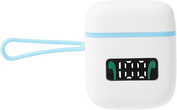 Bluetooth Earbuds with LED Smart Digital Display Charging V5.1 Compartment for iPhone iPad Samsung Android Smartphone Wireless Earphone Four Colors Available White and Blue
