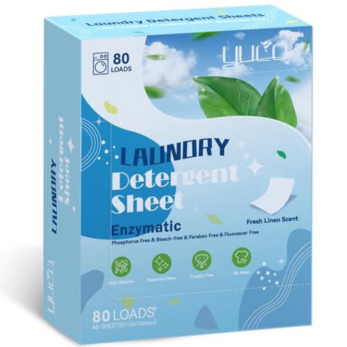 YUCO Laundry Detergent Sheets 80 Loads, Eco Friendly Laundry Soap