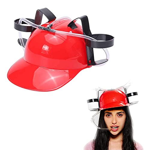 Vigcebit Accessori novità Casco da Bere Cappello da Festa, Tappo Regolabile per Porta Lattine, Cappello da Bevitore, Cannuccia per Birra Soda Cola Bevande, Gadget per Bevande Divertenti per Feste