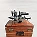 Antique Brass Nautical Black Tamaya Aluminum Sextant, Black Powder Coated Functional Ship Working Navigational Sextant with Wooden Box, Astrolabe Marine Instrument for Retirement Gifting Item